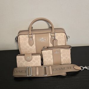 ✨ COACH ROWAN SATCHEL BUNDLE in SIGNATURE SAND/TAUPE ✨